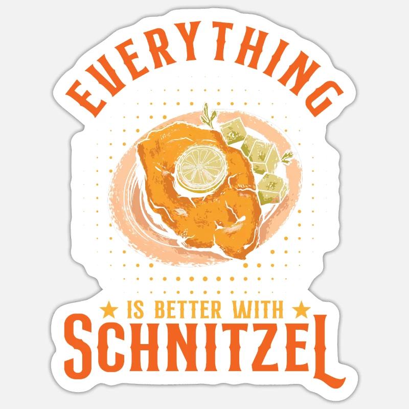 Mit Schnitzel ist alles besser - Sticker Größe S (10 x 10 cm) - Mattweiß