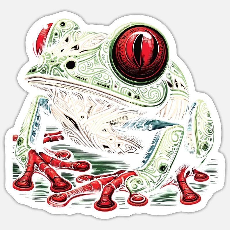 Frosch - Sticker Größe S (10 x 10 cm) - Mattweiß