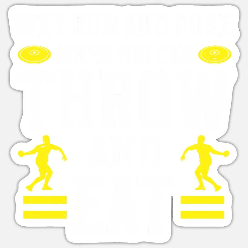 Diskuswerfer Leichtathlet Disc Throw - Sticker Größe S (10 x 10 cm) - Mattweiß