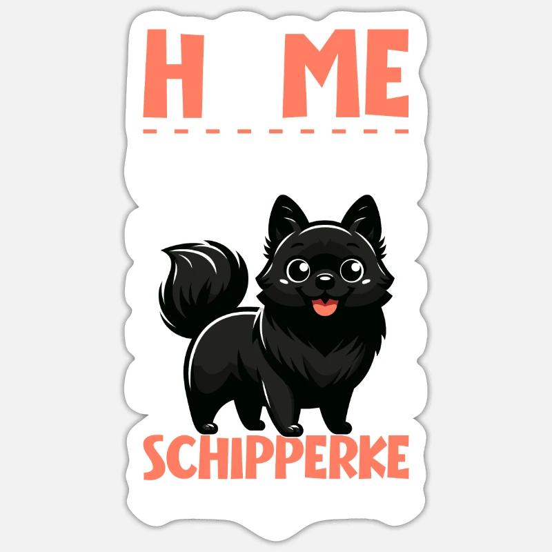 Accueil - Schipperke - Sticker taille S (10 x 10 cm) - blanc mat