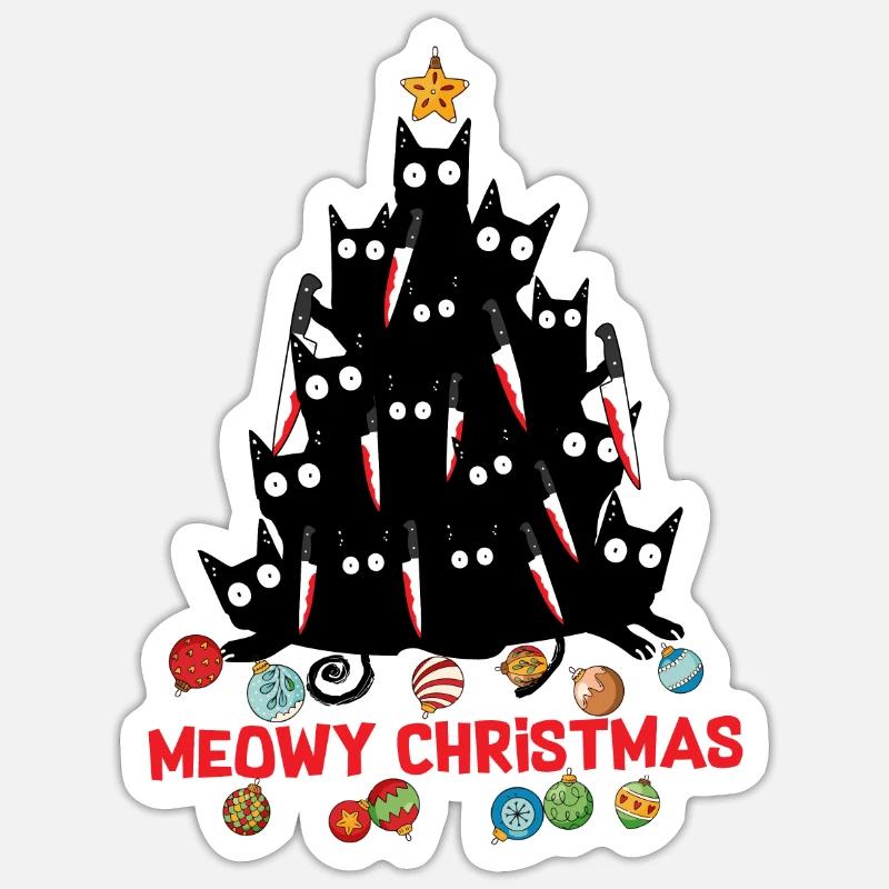 Cat tree - Sticker size S (10 x 10 cm) - white matte