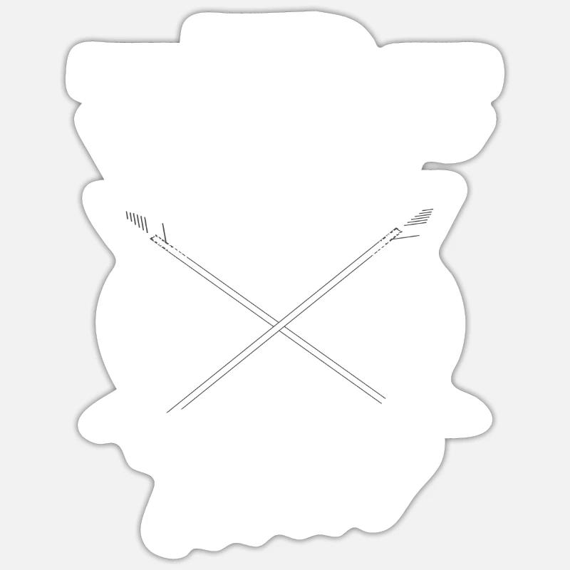 Bogen Bogenschießen Pfeile - Sticker Größe S (10 x 10 cm) - Mattweiß