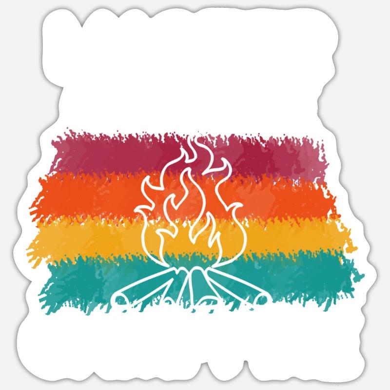 Maître du feu de camp Maître de camping Sticker taille S (10 x 10 cm)