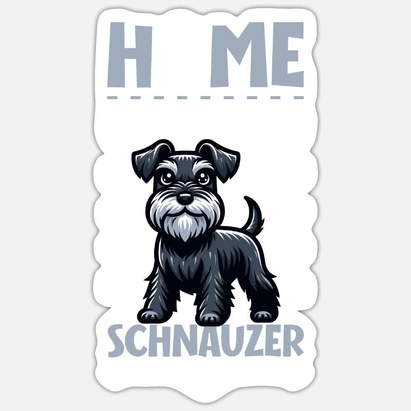 Zuhause - Schnauzer - Sticker Größe S (10 x 10 cm) - Mattweiß