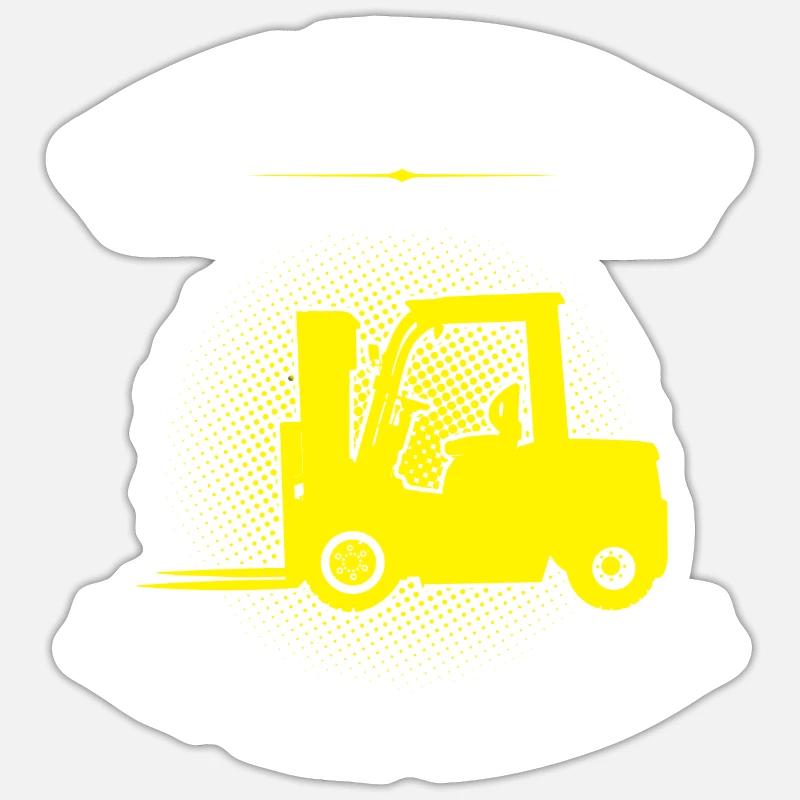 Staplerfahrer Beruf Stapler Geschenk - Sticker Größe S (10 x 10 cm) - Mattweiß