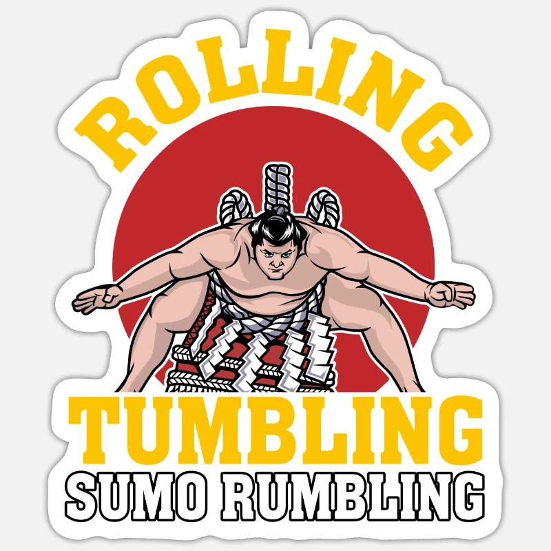Rolling Tumbling Sumo Rumbling - Sticker size S (10 x 10 cm) - white matte