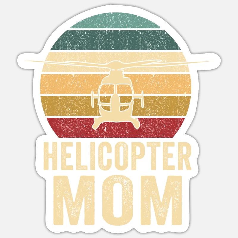 Helikopter Eltern Lustige Helikoptermutter - Sticker Größe S (10 x 10 cm) - Mattweiß