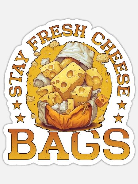 Stay Fresh Cheese Bags 50 - Sticker Größe S (10 x 10 cm) - Mattweiß
