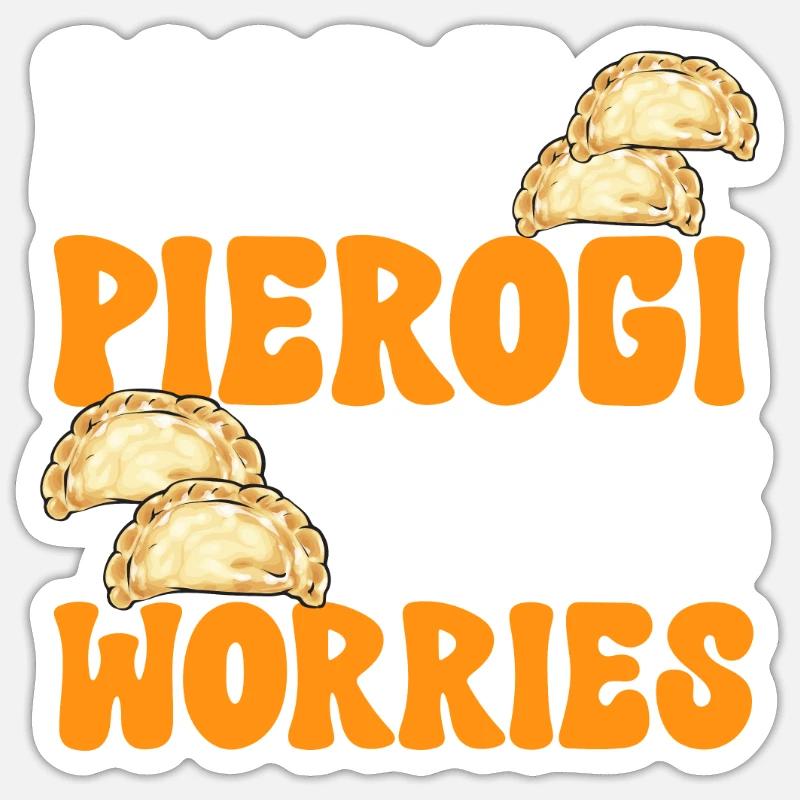 Polnisches Essen Pierogi - Sticker Größe S (10 x 10 cm) - Mattweiß
