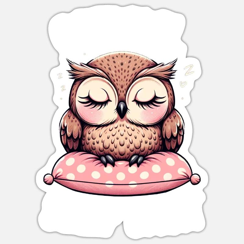 Eule Vogel Tier Eulen - Sticker Größe S (10 x 10 cm) - Mattweiß