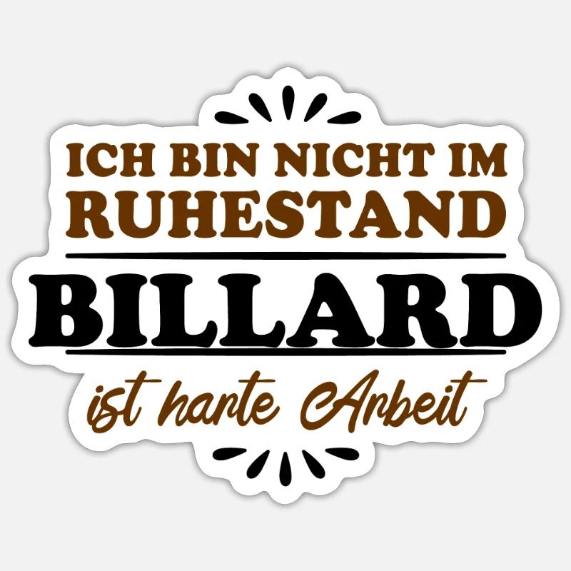 Billard retraité - Sticker taille S (10 x 10 cm) - blanc mat
