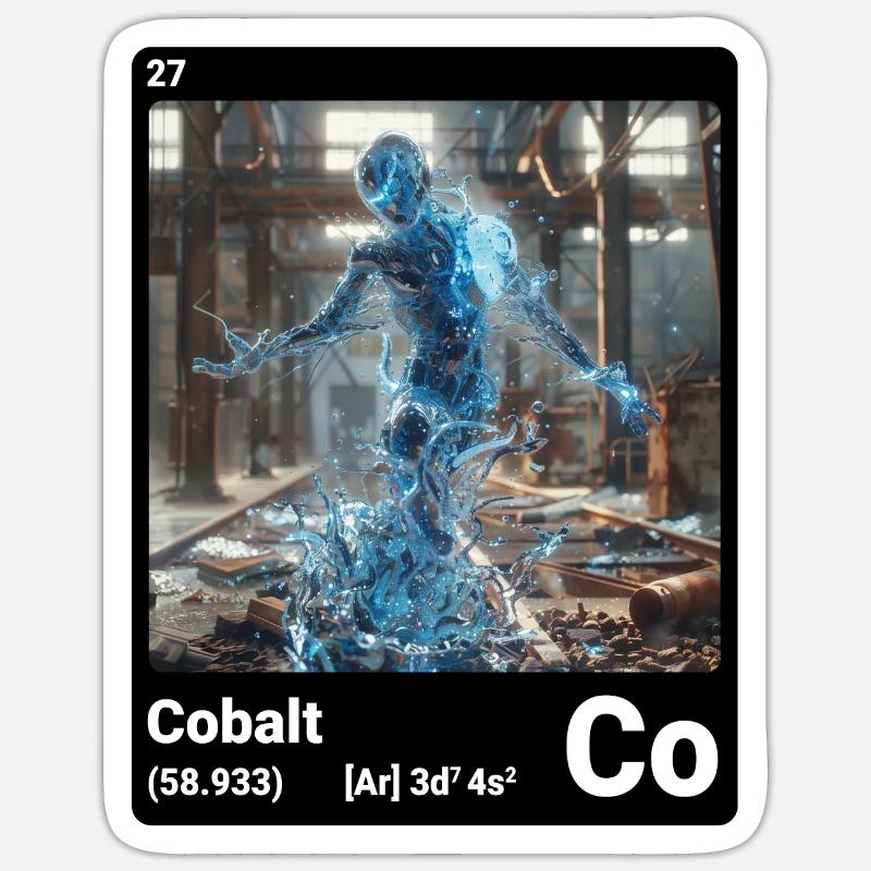AI am Cobalt (bk) - Sticker taille S (10 x 10 cm) - blanc mat