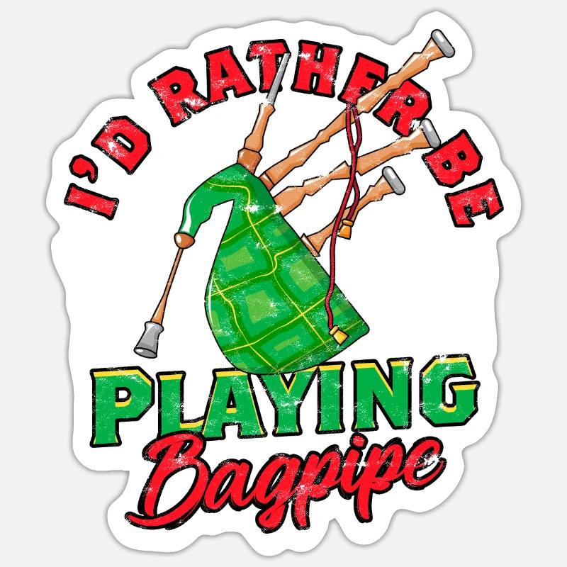 Cornemuse Je préfère jouer de la cornemuse Sticker taille S (10 x 10 cm)