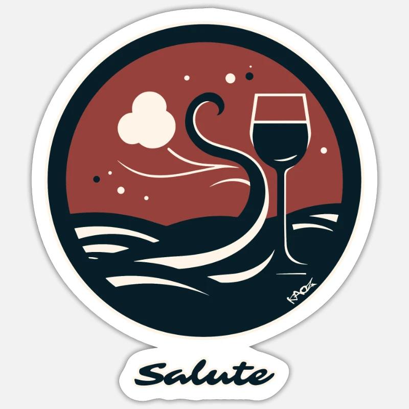 Vin-boisson : Salutations de la cave Sticker taille S (10 x 10 cm)