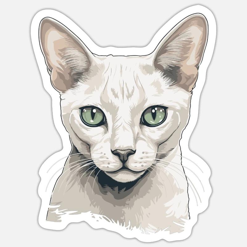 Burmilla Chaton Burmilla Chat - Sticker taille S (10 x 10 cm) - blanc mat
