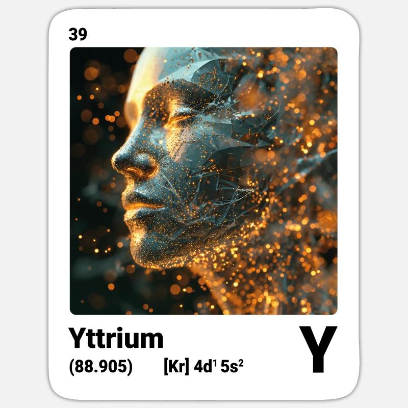 AI am Yttrium (wt) - Sticker taille S (10 x 10 cm) - blanc mat
