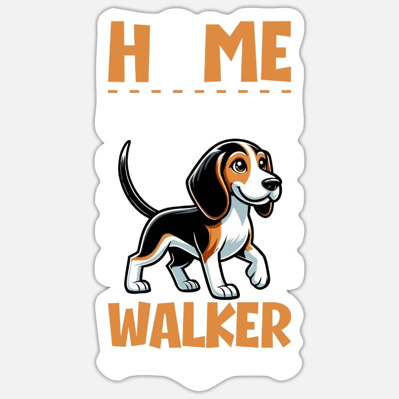 Accueil - Treeing Walker Coonhound - Sticker taille S (10 x 10 cm) - blanc mat