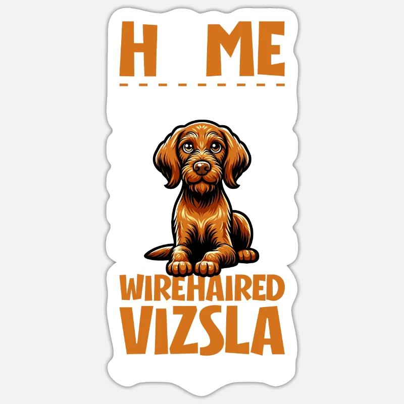 Zuhause - Drahthaariger Ungarischer Vorstehhund - Sticker Größe S (10 x 10 cm) - Mattweiß