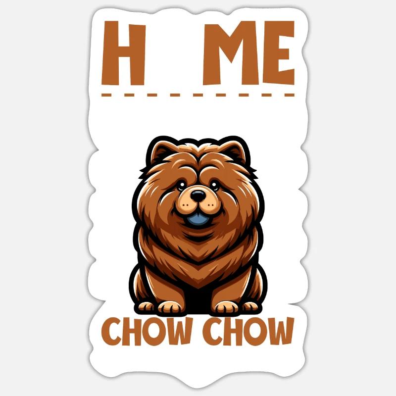 Zuhause - Chow Chow - Sticker Größe S (10 x 10 cm) - Mattweiß