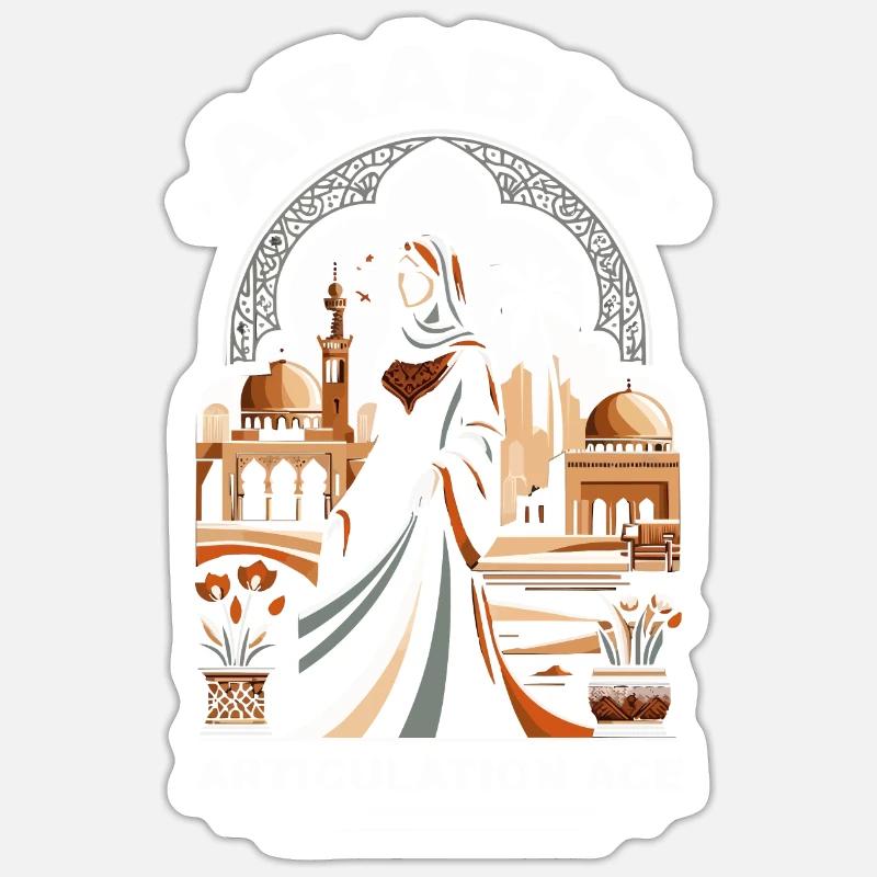 Beruf Arabischlehrer Arabisches Alphabet - Sticker Größe S (10 x 10 cm) - Mattweiß