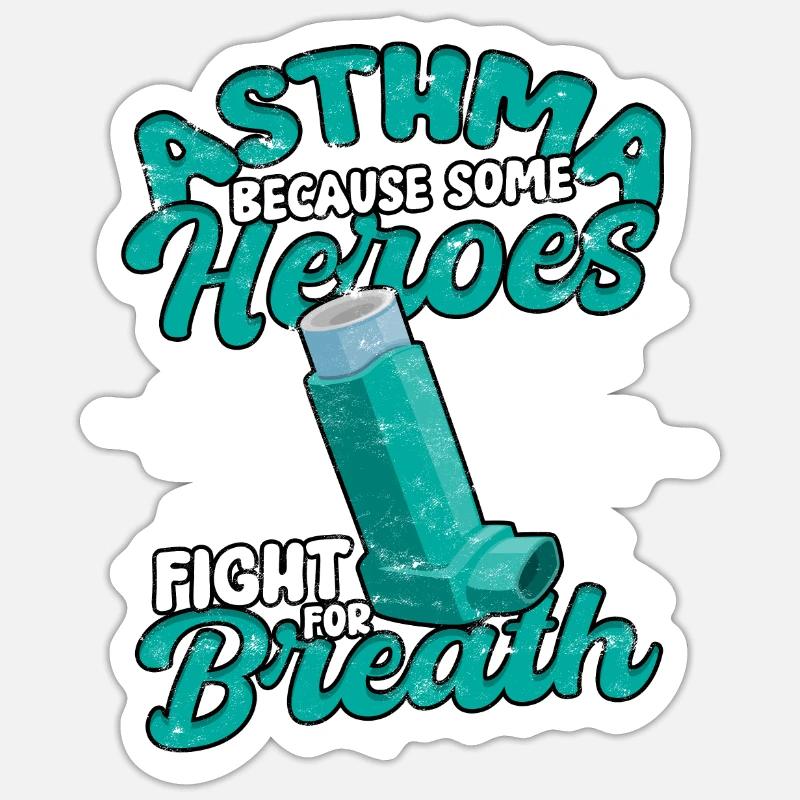 Asthme Asthmatiques - Sticker taille S (10 x 10 cm) - blanc mat
