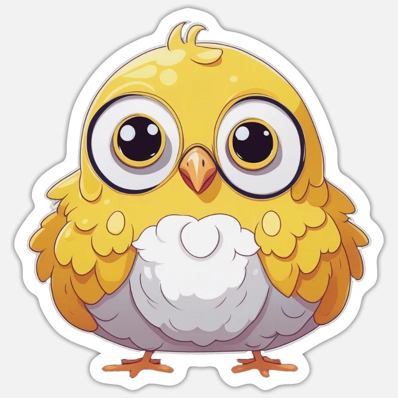 Kids Cute Chick Easter Bird - Sticker size S (10 x 10 cm) - white matte
