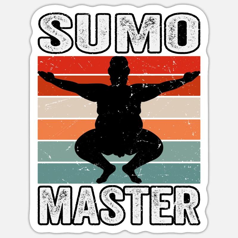 Maître de sumo - Sticker taille S (10 x 10 cm) - blanc mat