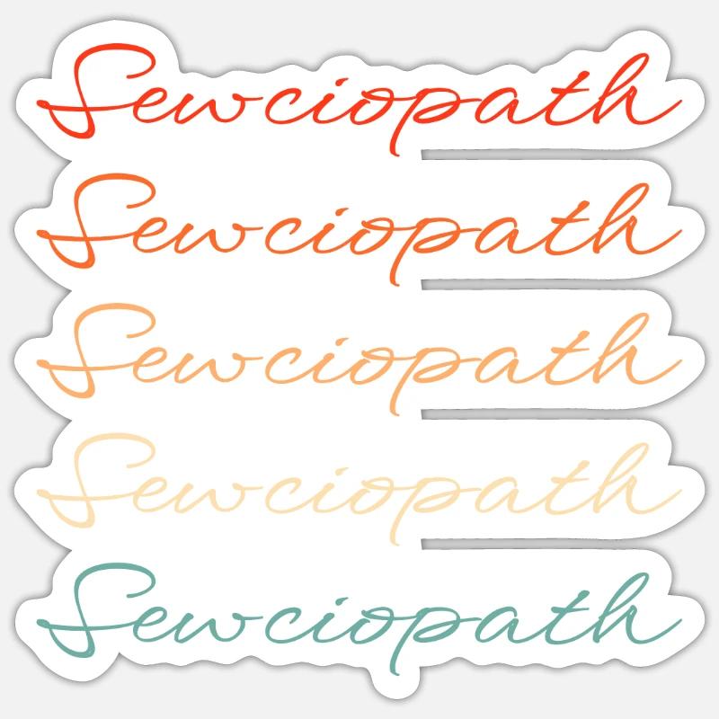 Machine à coudre Sewciopath - Sticker taille S (10 x 10 cm) - blanc mat