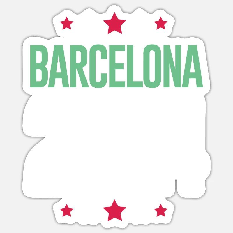 Jours fériés Barcelone 2024 - Sticker taille S (10 x 10 cm) - blanc mat