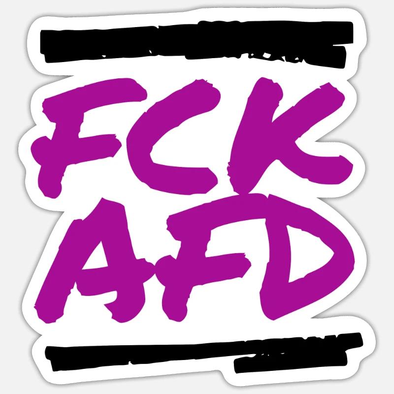 FCK AFD - Sticker Größe S (10 x 10 cm) - Mattweiß
