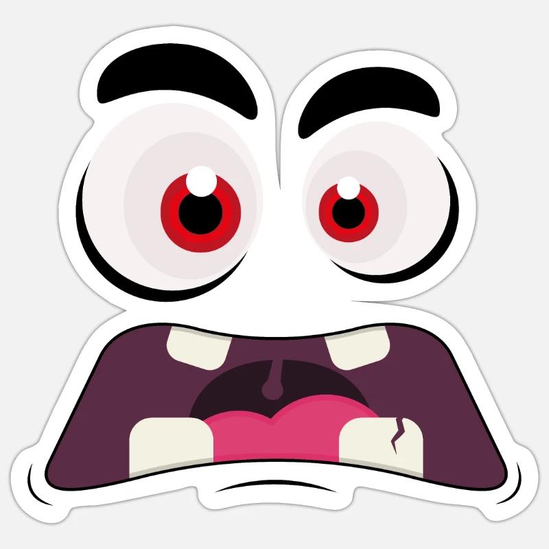 Visage de monstre Sticker taille S (10 x 10 cm)