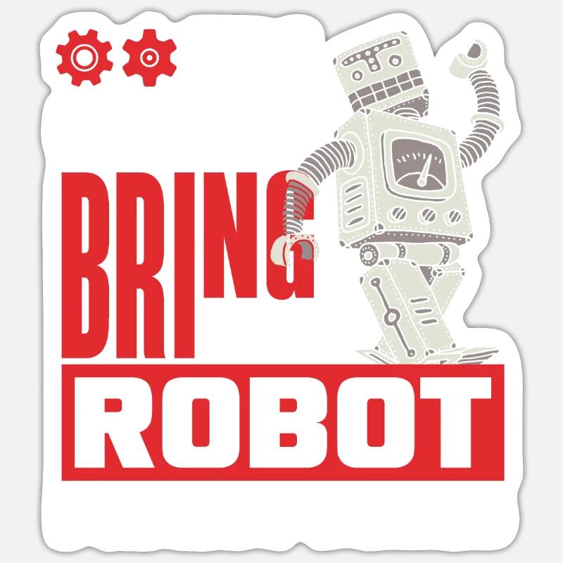 Programmeur de robots robotiques - Sticker taille S (10 x 10 cm) - blanc mat