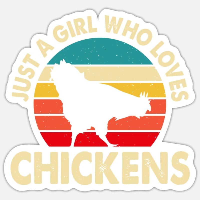 Poulets - Sticker taille S (10 x 10 cm) - blanc mat
