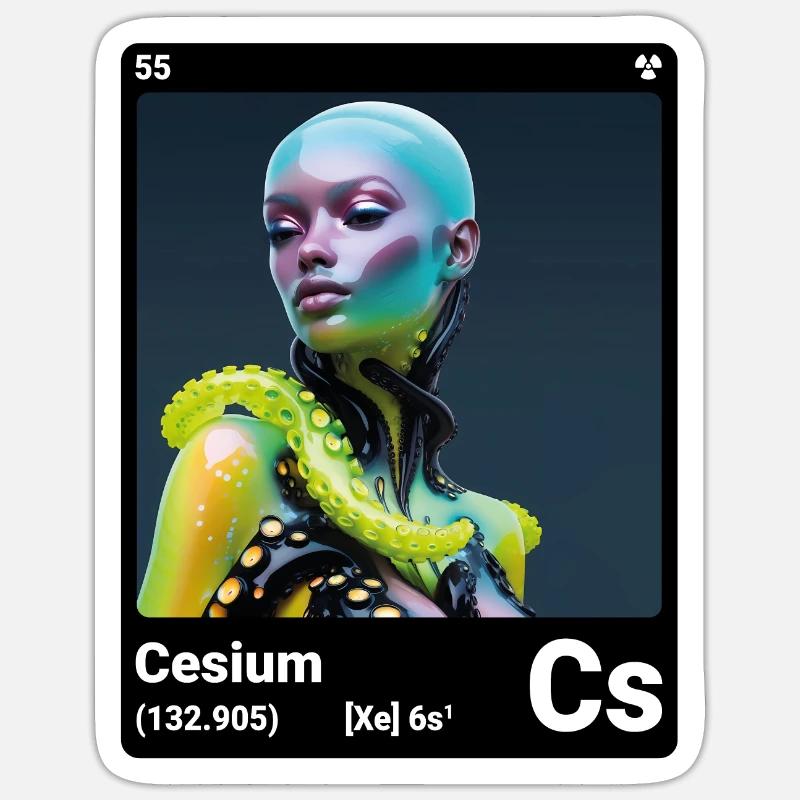 AI am Cesium (bk) - Sticker taille S (10 x 10 cm) - blanc mat