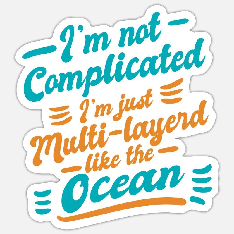 Non-complicated multi-layered ocean Sticker size S (10 x 10 cm)