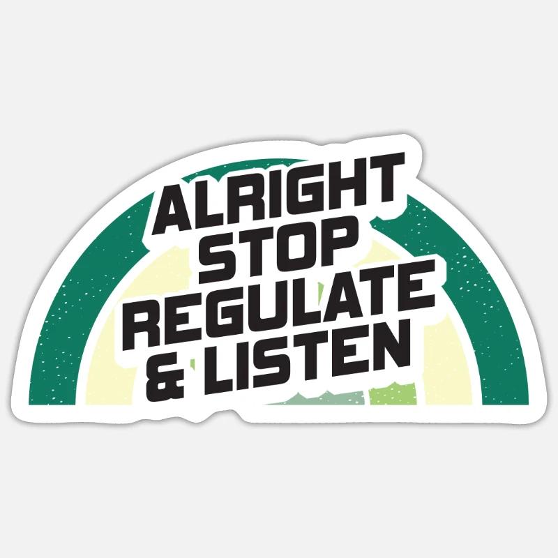 Arrêtez de réguler et d’écouter Enseignant - Sticker taille S (10 x 10 cm) - blanc mat