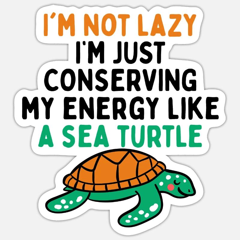 Energy Turtle Saving - Ocean - Sticker size S (10 x 10 cm) - white matte