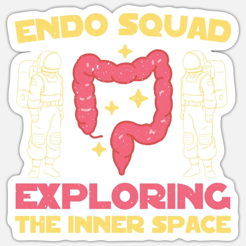Endo Squad Endoscopy - Sticker size S (10 x 10 cm) - white matte