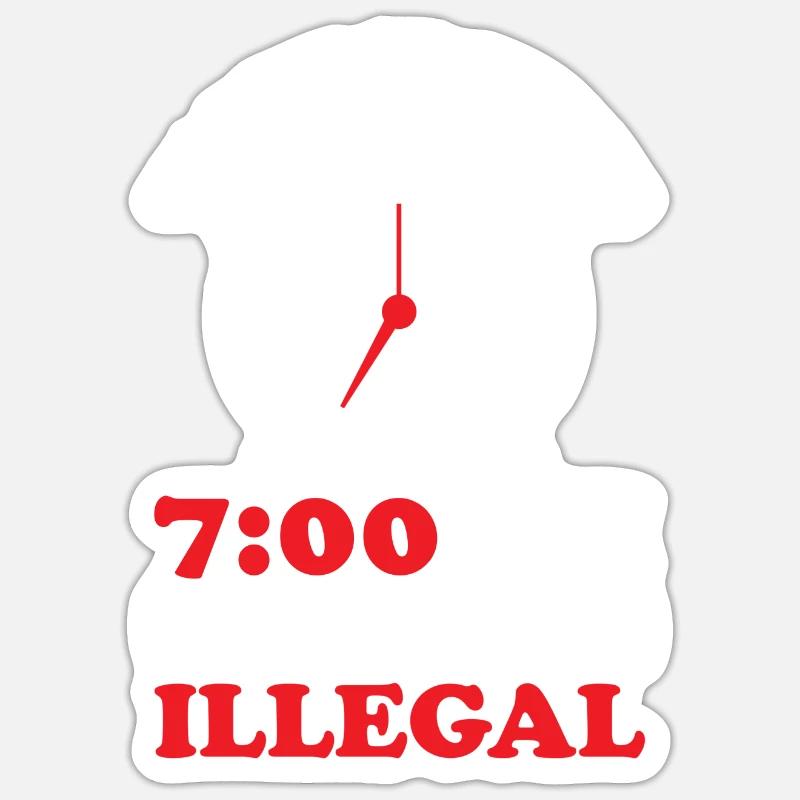Getting up before 7 a.m. is prohibited Sticker size S (10 x 10 cm)