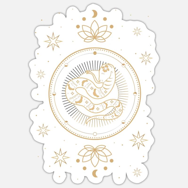 Celestial Serpent Mysticism Pattern - Sticker size S (10 x 10 cm) - white matte