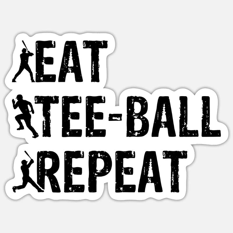 Jeu de tee-ball - Manger Tee-ball Répéter Sticker taille S (10 x 10 cm)