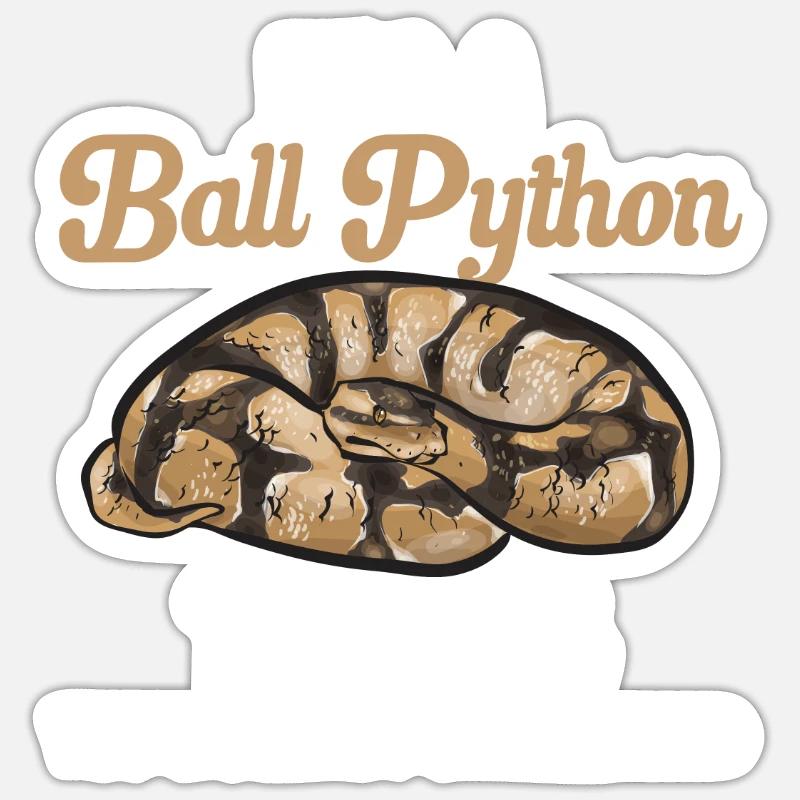 Ball Python Schlange Königspython - Sticker Größe S (10 x 10 cm) - Mattweiß