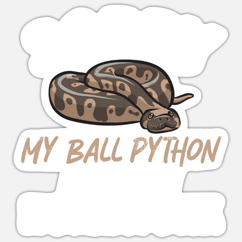 Ball Python Schlange Königspython Sticker Größe S (10 x 10 cm)