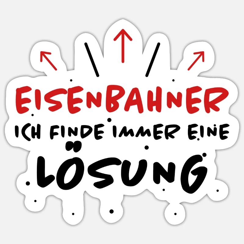 Eisenbahner Spruch Lokführer Eisenbahner Geschenk - Sticker Größe S (10 x 10 cm) - Mattweiß