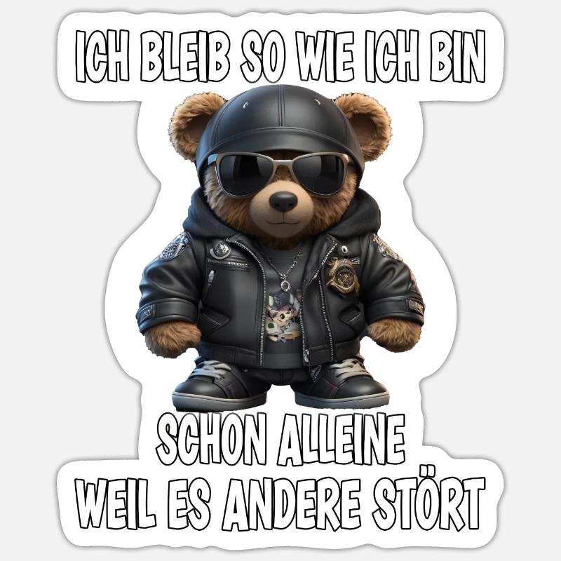 Irony Bear Sarcasm Gift Sticker size S (10 x 10 cm)