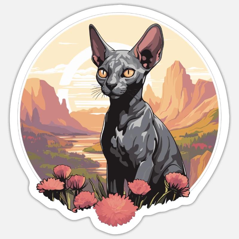 Cornish Rex Kätzchen Cornish Rex Katze - Sticker Größe S (10 x 10 cm) - Mattweiß