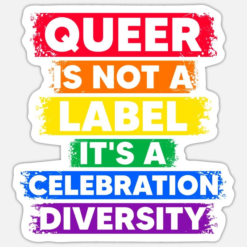 Queer n’est pas une étiquette, c’est une célébration des plongeurs - Sticker taille S (10 x 10 cm) - blanc mat