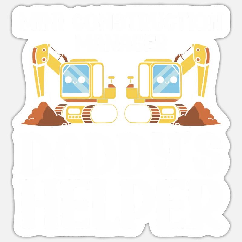 Construction Project Manager - Sticker size S (10 x 10 cm) - white matte
