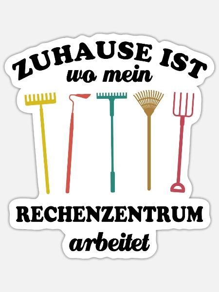 Zuhause ist wo mein Rechenzentrum arbeitet, Garten - Sticker Größe S (10 x 10 cm) - Mattweiß