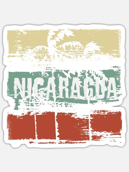 Nicaragua Künstlerisches Urlaubssouvenir Abstrakt - Sticker Größe S (10 x 10 cm) - Mattweiß